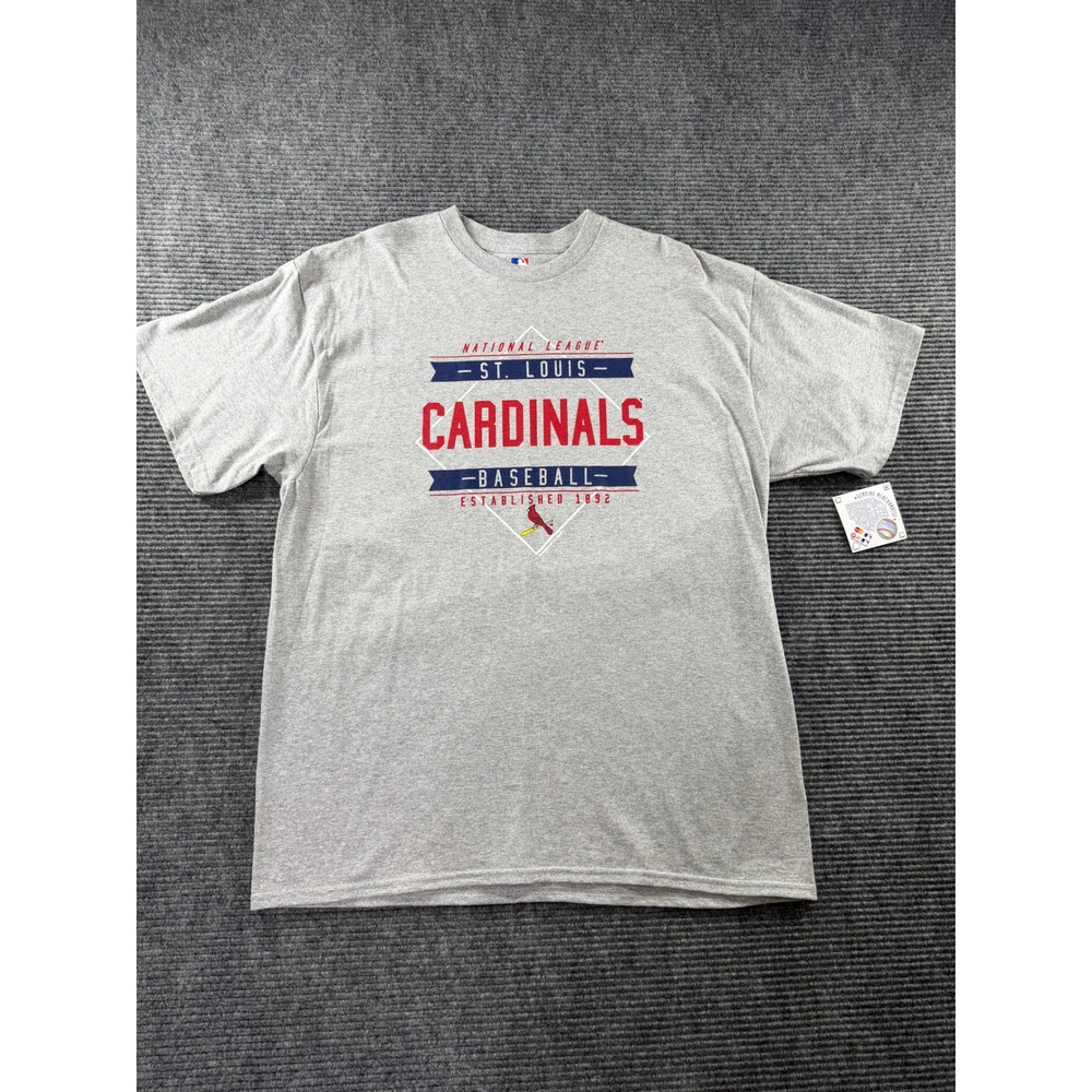 MLB Genuine Merchandise St Louis Cardinals Mens XL Gray Graphic T-Shirt NEW